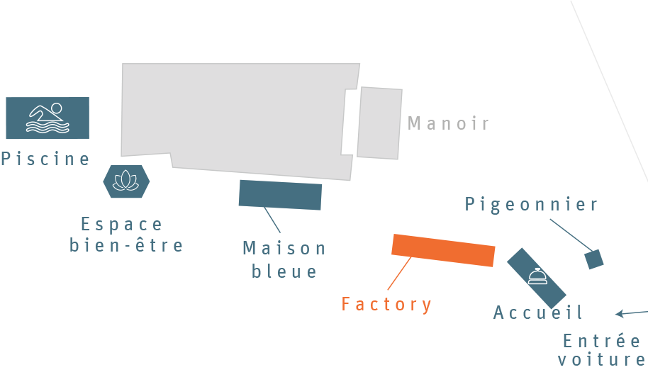 plan du Clos de Grâce : la Factory